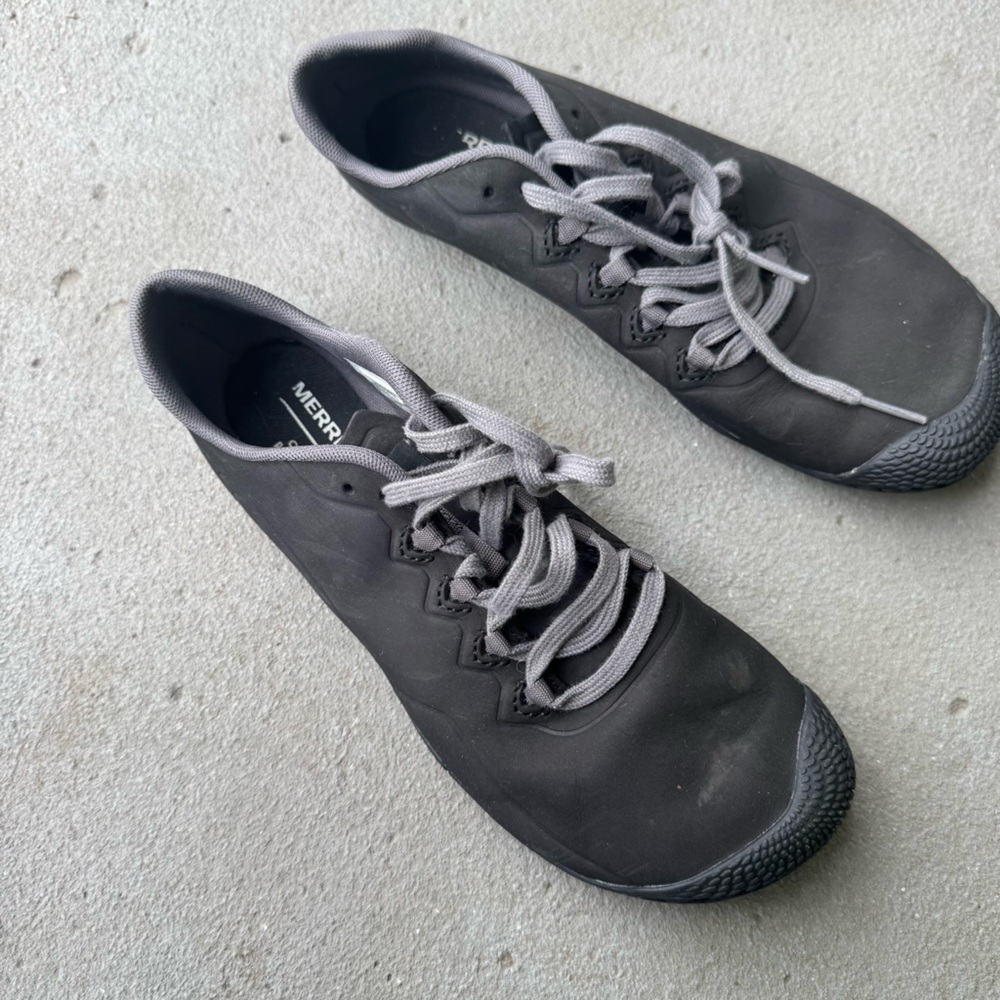 Merrell Vapor Glove 3 Luna Sneaker Shoes Women 10 Black Leather Zero Drop Trail